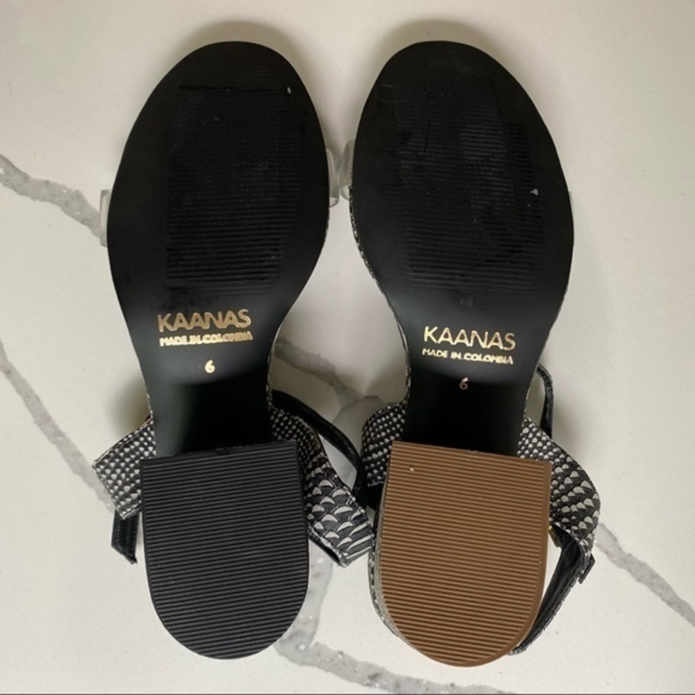 Kaanas Naples Snake Heels Bunin Strap Black/White - Picture 7 of 8